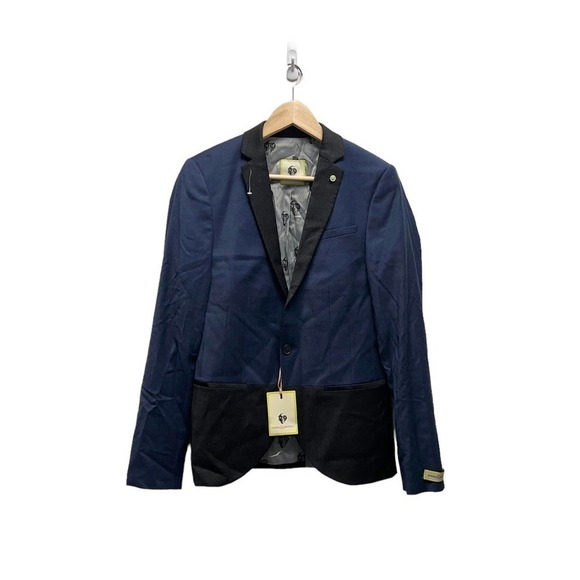 NWT Noose & Monkey Blue and Black ColorBlock Blazer Men’s Size 36R - Picture 1 of 10